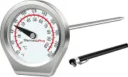 ThermoPro Coffee Milk Frothing Thermometer with 5" (127mm) Stainless Steel Probe, Dual Celsius/Fahrenheit Dial Display, Glass Lens & Protective Sheath for Coffee, Latte, Meat, and Kitchen Use