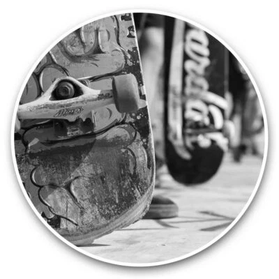 2 x Vinyl Stickers 30cm (bw) - Cool Skateboard Skating Retro Kids #41452