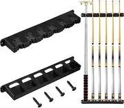 Skylety 2 Pieces Pool Stick Holder Pool Cue Rack for 6 Cue Wall Mounted Table Stick, Balls Billiard Table Accessories for Game Room Bars Clubs Billiard Players