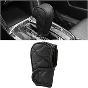 Bittwee Car Gear Shift Cover, Waterproof PU Leather Manual/Automatic Automotive Gear Stick Shift Knob Rod Dust Cover Protector with Velcro, Vehicle Interior Accessories