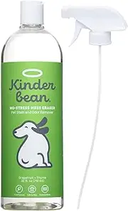 Kinderbean Dog and Cat Urine Stain and Odor Eliminator, Single 32 oz., Grapefruit & Thyme Scent, Enzyme Bio-Active Formula with Squeeze and Spray Top for Maximum Coverage & Performance