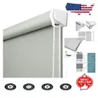 Elegant Light Grey Window Shades - Noise-Reducing Blackout Blinds, 37"W x 68"L