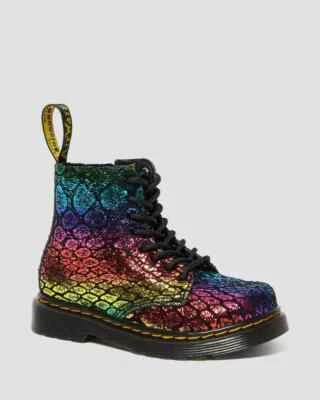 Dr. Martens Toddler's 1460 Pascal Metallic Boots- US:9, Black/Rainbow, J1(B329T)