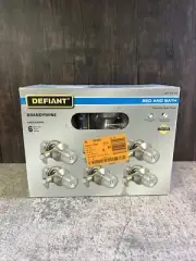 Defiant Brandywine Contract Pack 6 Privacy Door Knobs Satin Nickel 1002 708 048