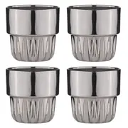 4pc Tempa Skye Charcoal Lowball Glass Drinking Tumblers 8.5x8.5cm Glassware