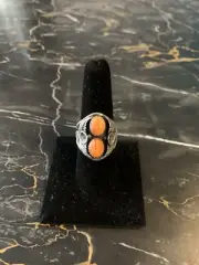 NAVAJO NATIVE AMERICAN INDIAN STERLING SILVER RING Signed By Charles Johnson