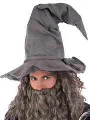 Grey Wizard Wired Costume Hat