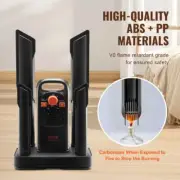 Detachable Shoe Dryer with Timer Quick Drying 4 Tube Black Orange