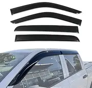 AUSGO Weathershields Compatible with RAM 1500 DS Series Crew Cab 2017-2022, Luxury Weather Shields Window Visors Wind Deflectors Sun Rain Guard 4PCS Set
