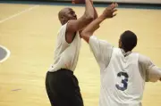 Washington Wizards executive Michael Jordan with Laron Profit duri- Old Photo 2