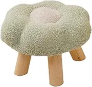 Step Stool Footrest Flower Shape Multipurpose Cartoon Footrest Soft Ottoman Sofa Stool for Bedroom Entryway Apartment, Green, as described
