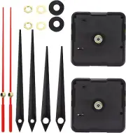 Clock Mechanism , 2 Set Quartz Clock Mechanism Battery Operated Long Shaft Wall