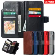 For iPhone 16e 15 14 13 12 11 Pro Max Plus Case Wallet Leather Shockproof Cover
