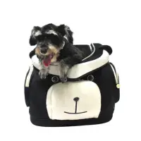在飛比找momo購物網優惠-【May Shop】黑熊造型狗貓外出便攜雙肩黑色背包