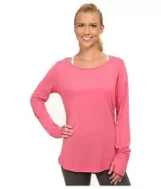 adidas Women's Cover-Up Top Super Pink Keyhole CLIMALITE Long Sleeves Size M, L