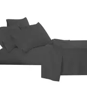 Black Bamboo Cooling Flat Fitted Sheet Set