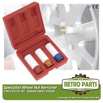 Wheel Nut Bolt Removal Socket For Fiat Deep Stud Tool Set 17-19-21mm