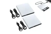 2PCS External CD RW Writer Player Protable USB 2.0 Drive for Laptop Notebook PC Desktop Computer-Silver