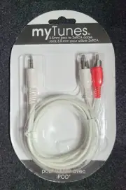 myTunes Stereo Y Splitter Audio Cable for use with iPOD/MP3 3.5mm jack to 2xRCA