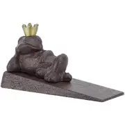 Cast Iron Cute Crown Frog Stops Door Decorative Cute Animal Statue