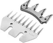 Stainless Steel Sheep Clippers Blade High Hardness Cutting Shearing Cutter Replacement9 Tooth Straight Blade (+ Swing Blade),Material Stainless Steel