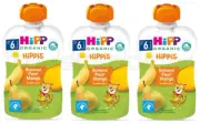 3 HIPP Organic Banana Pear Mango Puree Dessert from 4 Months 100g 3.5oz