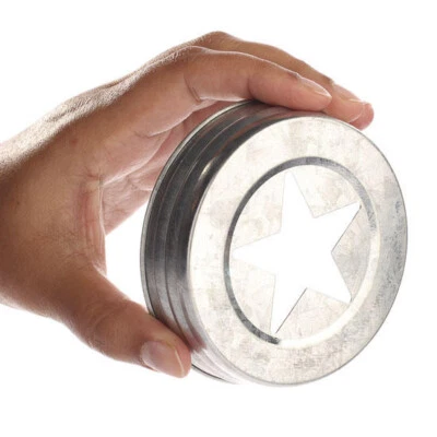 Bulk Lot of 12 Wide Mouth 3-1/4" Galvanized Star Cutout Jar Lids
