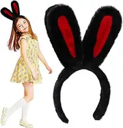 Bunny Ears Headband | Easter Bunny Cosplay Headwear | Plush Fuzzy Ears Headwear, Cute Bunny Ears Costume For Kid's Easter Birthday