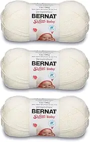 [Bernat] Softee Baby Antique White Yarn - 3 Pack of 141g/5oz - Acrylic - 3 DK (Light) - 362 Yards - Knitting/Crochet
