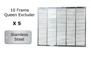 5 x 10 Frame Stainless Steel Metal Bound Queen Bee Excluder - Beekeeping Beehive