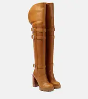 [Christian Louboutin] Christian Louboutin Brodeback Lug over-the-knee boots AU 3 brown