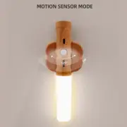 Wireless Magnetic Wooden Motion Sensor LED Light with USB Recharge Lamp Base