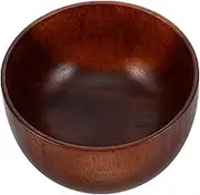 PartyKindom 1pc Wooden Fruit Bowl Food Basin Tableware for Family Gatherings Parties and Restaurants Natural Log with Fine Workmanship for Fruits Rice and Soup