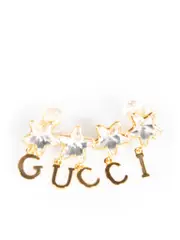 Gold Crystal Star Script Ear Cuff