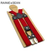 Red Colored Elastic Belt Suspenders Men Women Fashion Garments Apparel Suspender