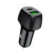 2 Port USB Car Quick Charger USB-C PD and QC3.0