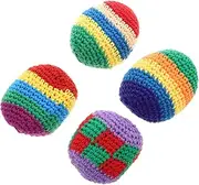 Abaodam 4pcs Knitted Soft Kick Sack Balls Crochet Juggling Balls for Lightweight and Stuffed Sandbags for Exercise and Party Games