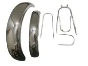 BSA B25 B44 Star Fire Front & Rear Chromed Mudguard Fender Set &Stay Kit/FIT FOR