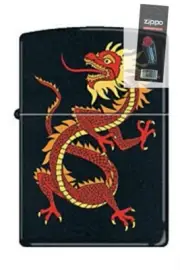 Zippo 8898 Oriental Dragon Black Lighter + FLINT PACK