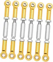 ERINGOGO Rc Pull Rod Set 6pcs 71mm Length-Adjustable Aluminum Turnbuckle Rod Linkage Yellow for Rc Steering
