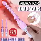 Vibrating Jelly Anal Beads Vibrator Butt Plug Dildo Massager Sex Toys For Women