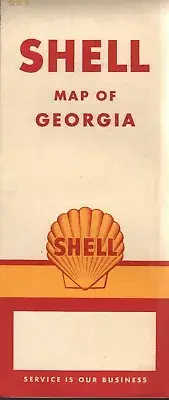 1961 Shell Road Map: Georgia NOS