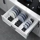 Plate Storage Stand Cutlery Rack Kitchen Cabinet Dish Drawer Anti-skid Pot Lid