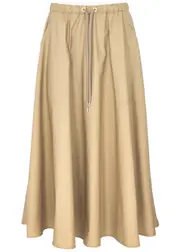 Moncler Flared Cotton-poplin Midi Skirt - Camel - 38 (UK6 / XS) 38 (UK6 / XS)