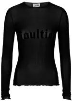 Jean Paul Gaultier The Gaultier Logo Tulle top - Black - L (UK14 / L) L (UK14 / L)