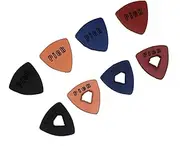 TUOREN Soft Leather Ukulele Picks Produces Richer Warmer Tone for Ukulele Guitar Bass 4pcs Triangle Shape + 4pcs Diamond Shaped Cutout Hole (Multi-Color)