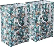 [ALINK] 2-Pack Laundry Hamper 75L Collapsible Large Laundry Baskets with Easy Carry Handles Freestanding Waterproof Clothes Hamper Storage Basket for Toys Clothes Organizer - 24.4" (H), green