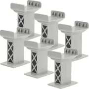 6pcs Train Bridge Pier Toys Kids Train Bridge Support Risers Train Track Accessories Light Grey 7x5.5cm