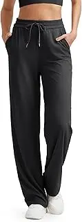[G4Free] Ribbed Wide Leg Yoga Pants for Women with Pockets Drawstring High Waist Casual Lounge Pants Petite/Regular/Tall