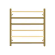 6 Bars Round Electric Heated Towel Rail Warmer Heater Rails Rack Stainless Steel Wall Mounted Brushed Yellow Gold